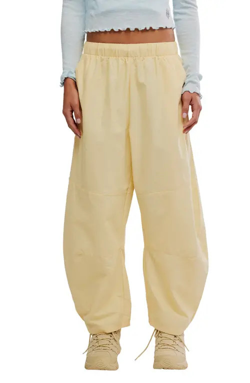 Free People FP Movement Game Day High Rise Barrel Leg Pants in Sunlit Yellow at Nordstrom, Size X-Small | Nordstrom
