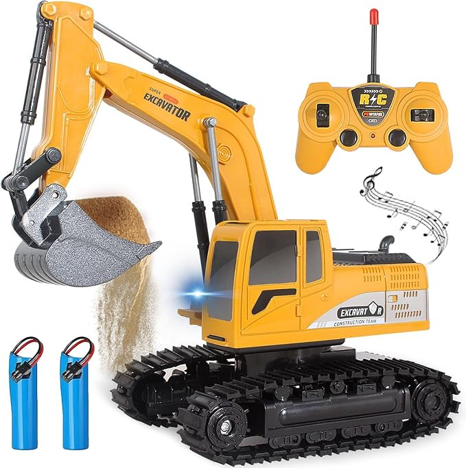 Remote Control Excavator Toys for Boys, RC Excavator Toy for Boys 3 4 5 6 7 8 Year Old Kids Chris... | Amazon (US)