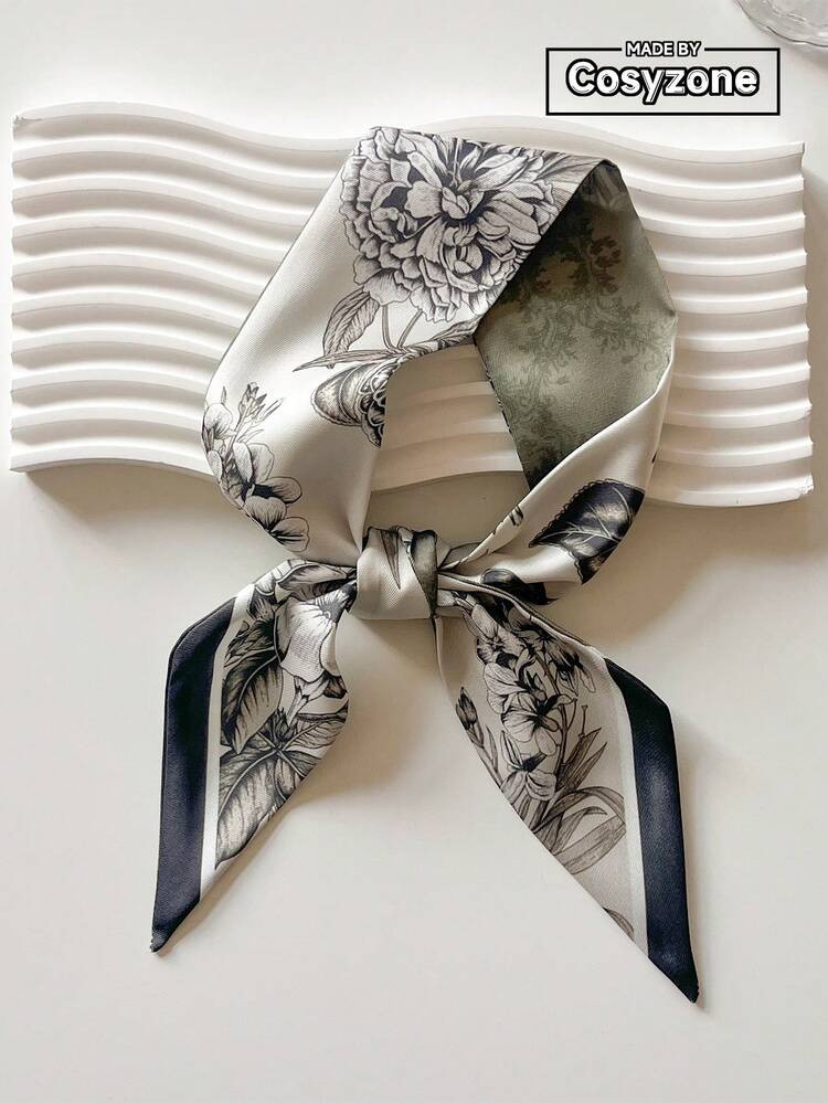1pc Floral Print Headband,Ribbon Can Be Used As A Neck Scarf, Headband, Bag, Hair Accessory Decor... | SHEIN