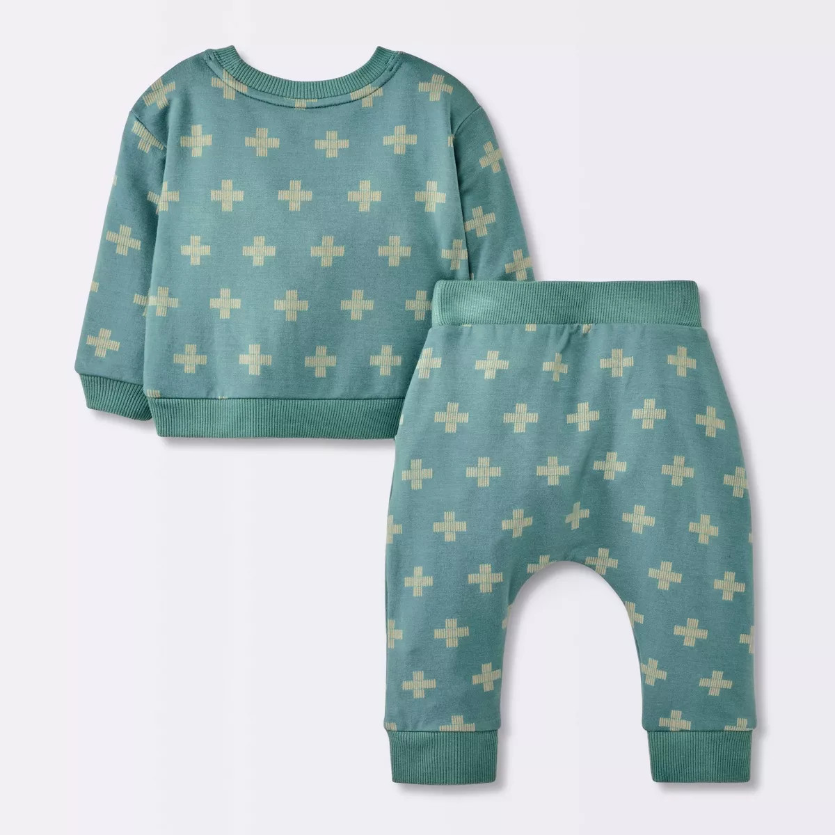 Baby Boys' 2pc Plus Sign Graphic Jogger Pants Set - Cloud Island™ Blue | Target