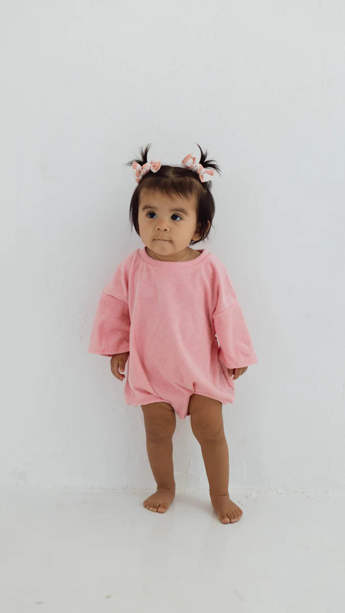Pink | Terry T-Shirt Romper | Forever French