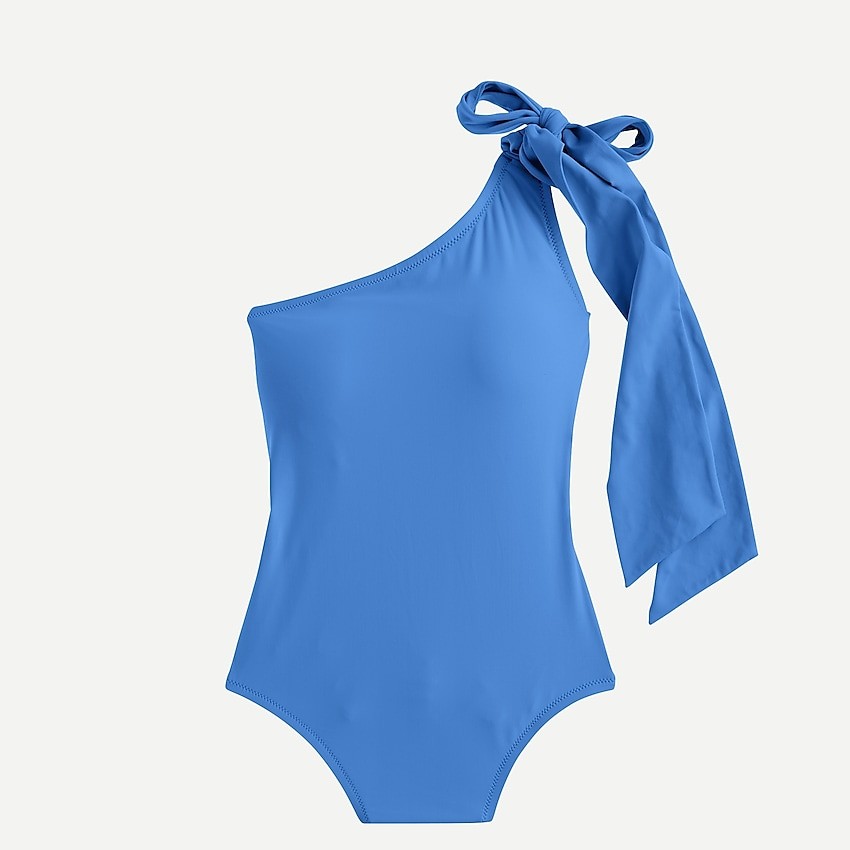 Bow-tie one-shoulder one-piece swimsuit | J. Crew US