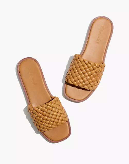 The Suzi Slide Sandal in Woven Leather | Madewell