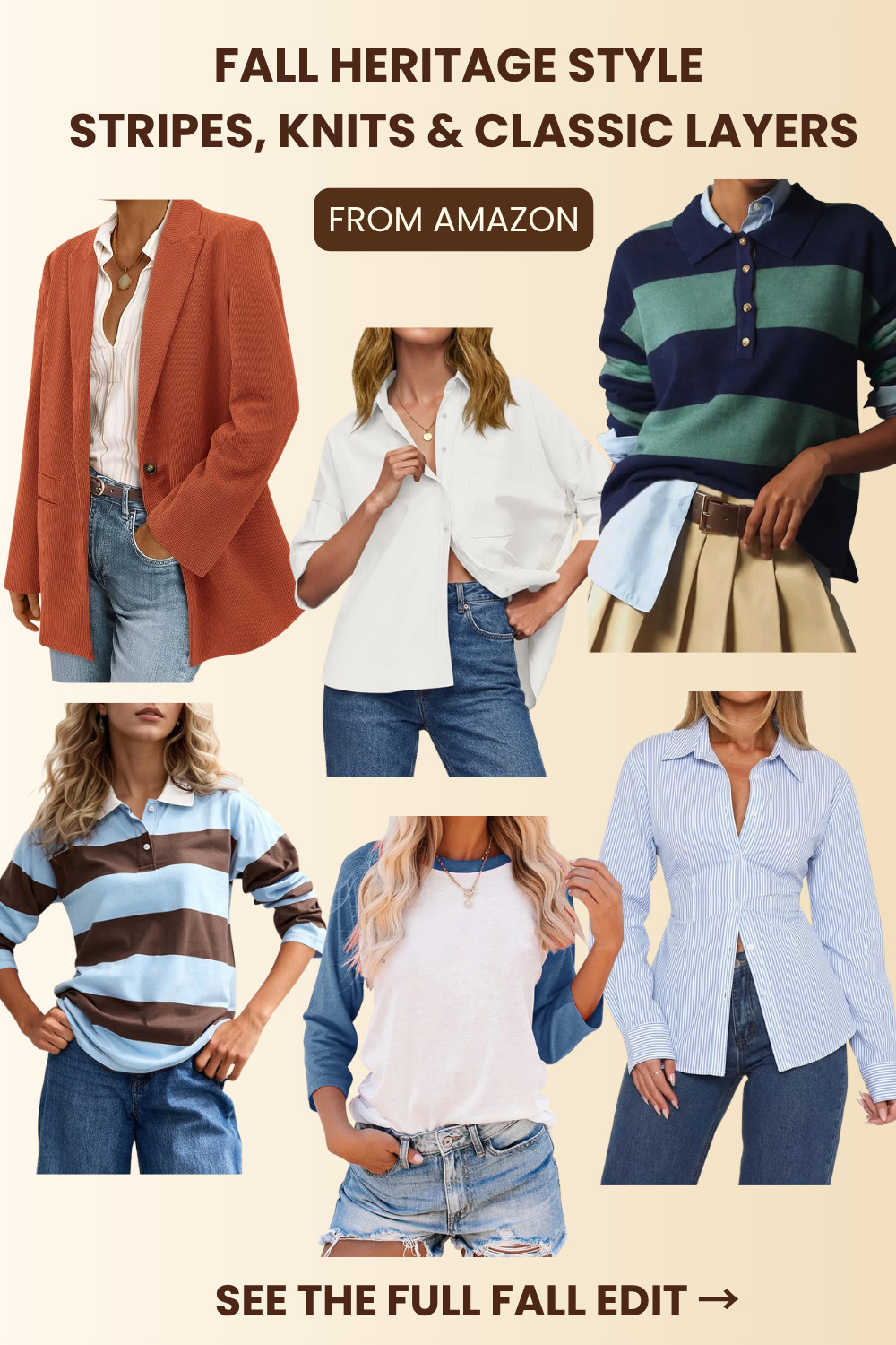 Fall fashion finds

The heritage prep trend is having a moment 🍂

Think bold stripes, raglan sweaters, classic knits, button-downs, loafers, denim, and easy layers that make getting dressed feel effortlessly polishe

I rounded up some of my favorite heritage-inspired fall fashion finds for creating that classic, preppy, timeless look without overthinking it.

#HeritagePrep #HeritageStyle #PreppyFall #FallFashion #FallOutfits #ClassicStyle #TimelessStyle #PreppyStyle #FallWardrobe #AutumnFashion #FallFashionFinds #LTKFinds #WomensFashion 

 #LTKootd #LTKSeasonal #LTKWorkwear