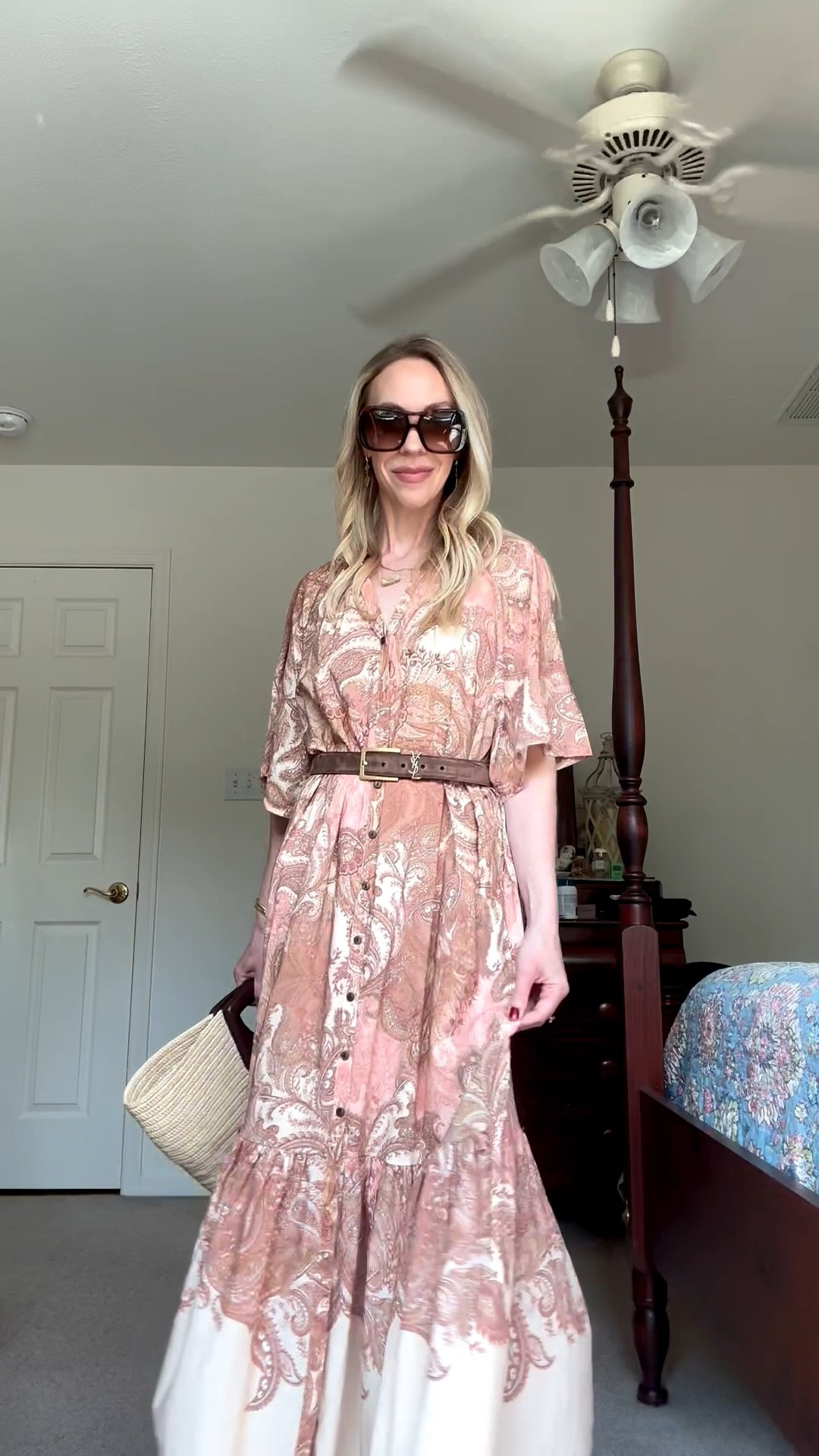 This paisley dress is so pretty and under $50 - style it now with sandals and a straw tote and for fall with boots and a jacket

#LTKSeasonal #LTKOver40 #LTKSaleAlert