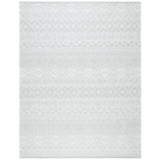 SAFAVIEH Blossom Silver/Ivory 8 ft. x 10 ft. Ikat Diamond Area Rug BLM113G-8 - The Home Depot | The Home Depot