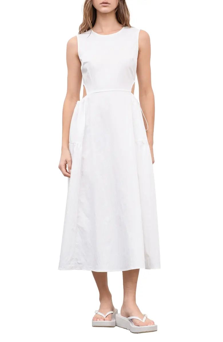 Cutout Drawcord Waist A-Line Dress | Nordstrom