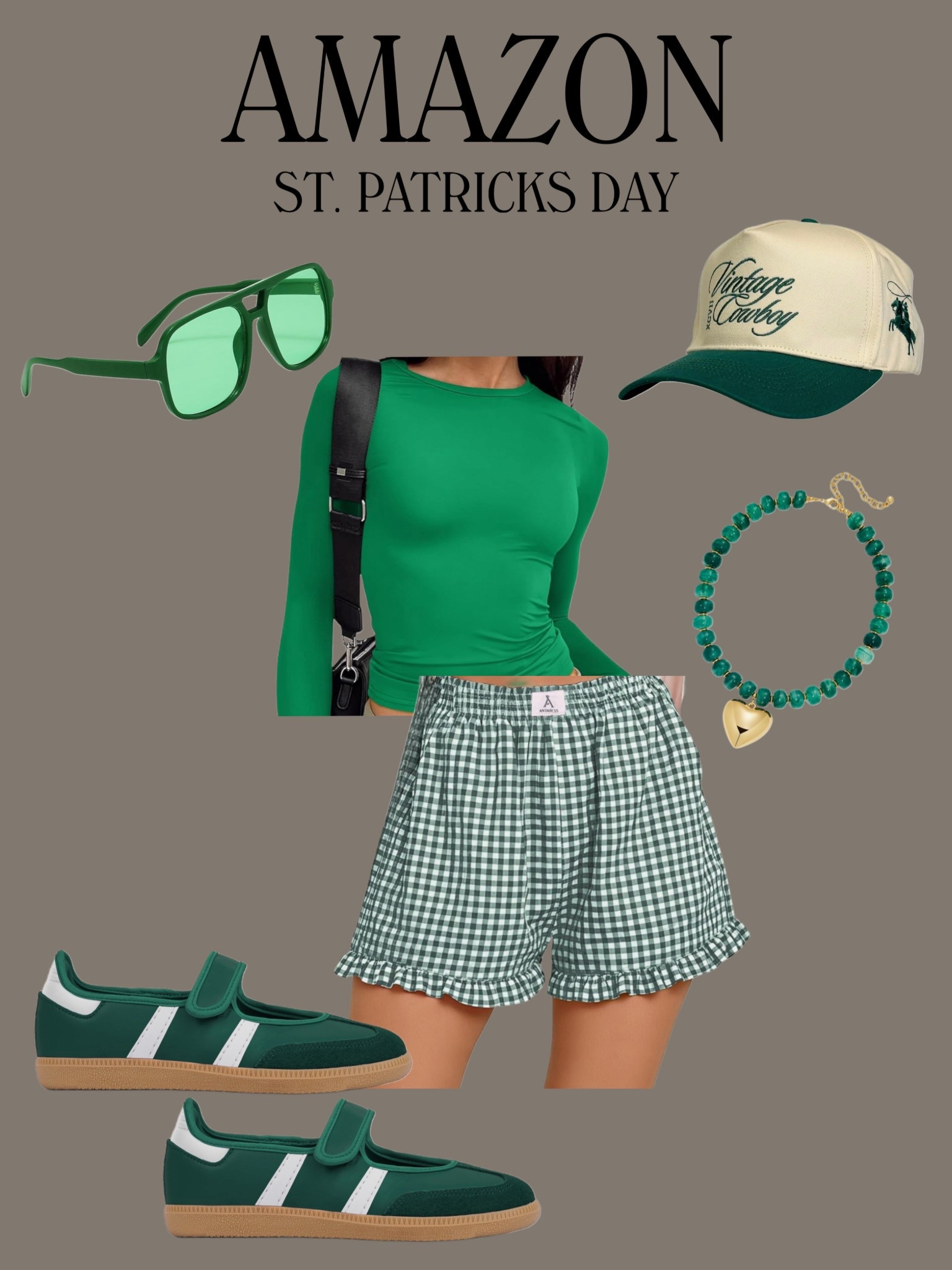 Amazon St Patrick's Day 🍀🌈

Green outfits - st Patrick's day - spring - casual - elevated - comfy - sandals - gold shoes - barrel pants 

#LTKootd