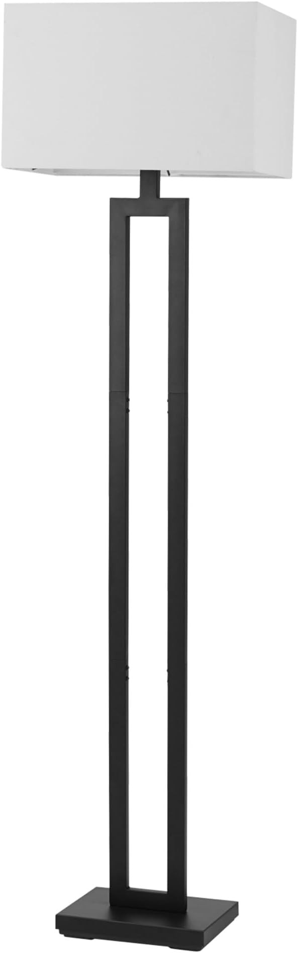 GLOBE Electric 67046 58" Floor Lamp, Matte Black Finish, White Linen Rectangular Shade, Modern Ge... | Amazon (US)
