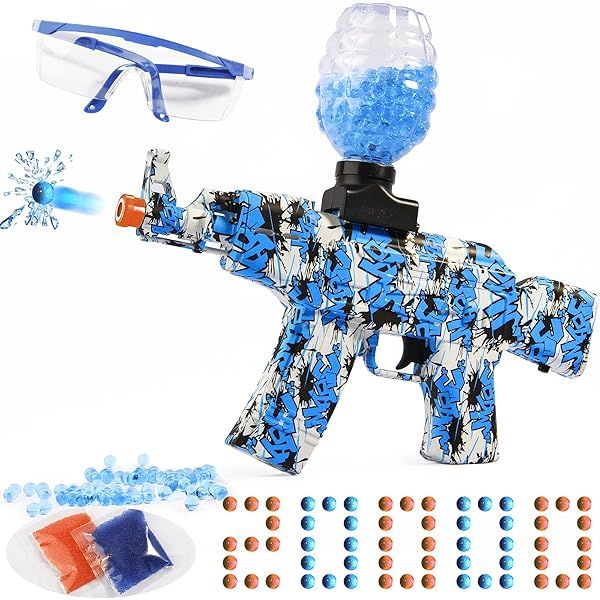 Gel Ball Blaster, Electric Splatter Ball Blaster with Goggles and 20000 Water Beads, Surppannyc MP-5 | Amazon (US)