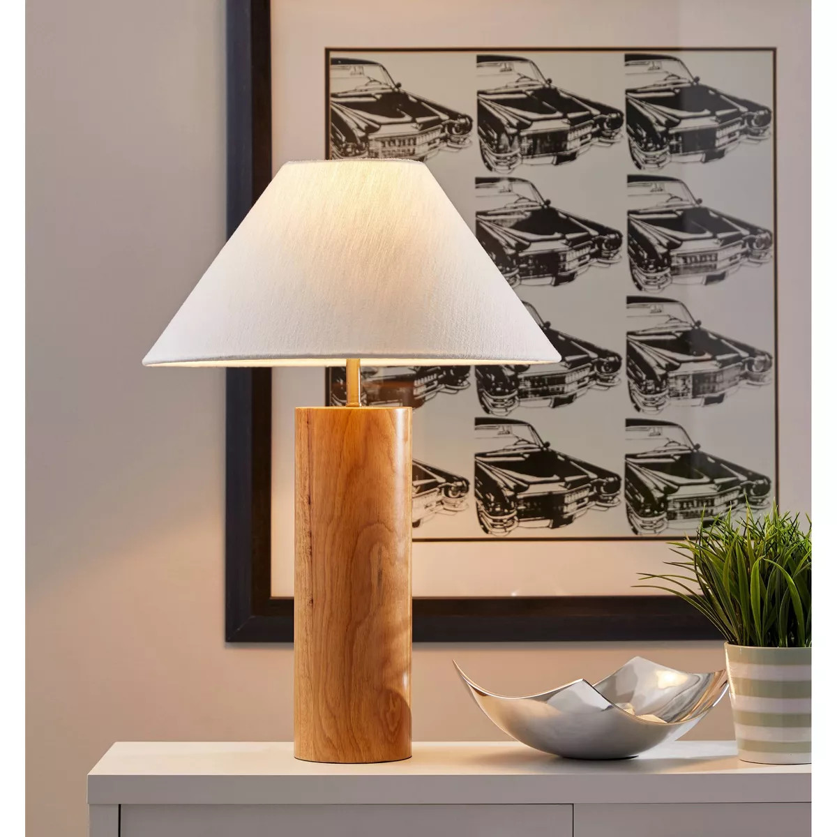 Martin Table Lamp Natural - Adesso: UL Listed, Wood Body, Polyester Shade, No Assembly Required | Target