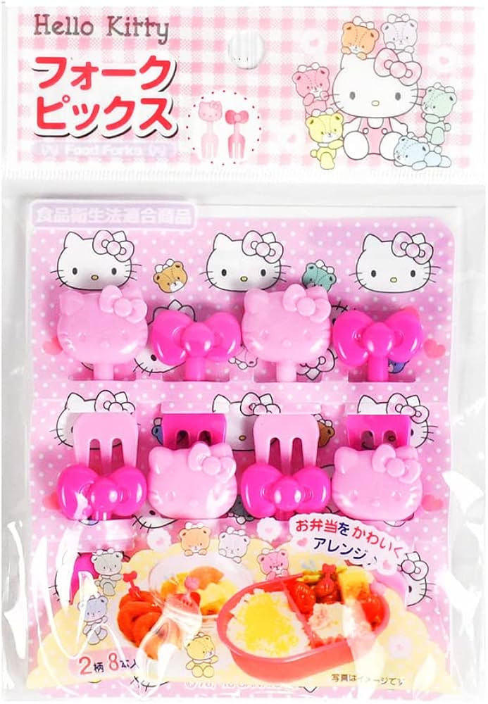 Hello Kitty Food Fruit Cocktail Fork Picks Food Picks 2 patterns 8 pcs Bento Party | Amazon (US)