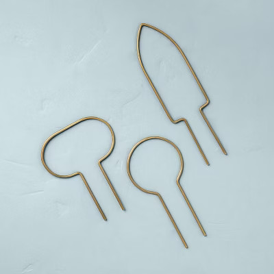 Mini 3pc Metal Plant Trellis Set Brass Finish - Hearth & Hand™ with Magnolia | Target