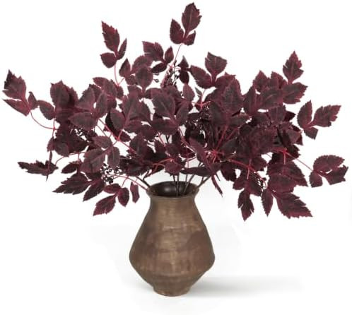 RECUTMS 4 Pack Artificial Fall Cimicifuga Leaf Stems for Vase Decor | Amazon (US)