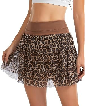Women's High Waisted Tennis Skirt with Shorts and Pockets, Cute Mesh Athletic Skort Flowy Summer ... | Amazon (US)