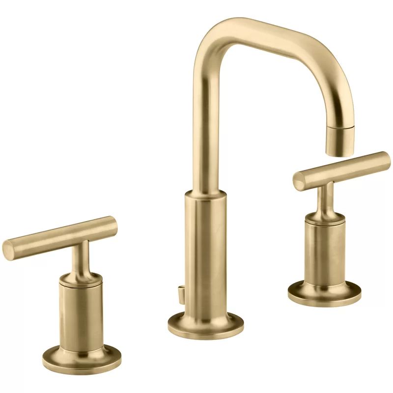 Purist Widespread Faucet with Drain Assembly Low Lever Handles and Low Gooseneck Spout | Wayfair North America
