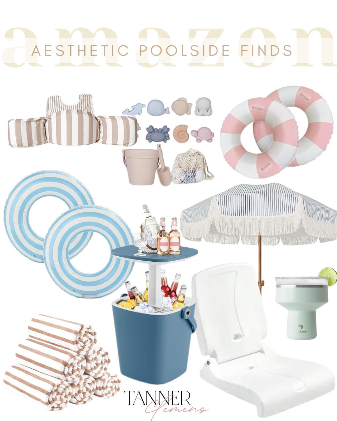 Summer but make it *aesthetic* Loving these neutral and neat pool side items for this years festivities!  

 #LTKSeasonal #LTKHome #LTKSwim