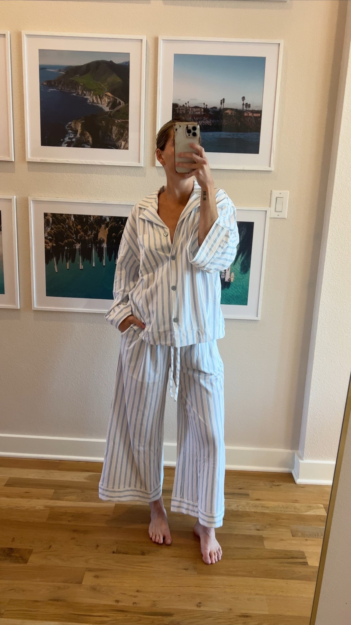 nothing better than a luxe pj set going into the fall cozy days 🩵🤍 

#LTKU #LTKFamily #LTKSeasonal