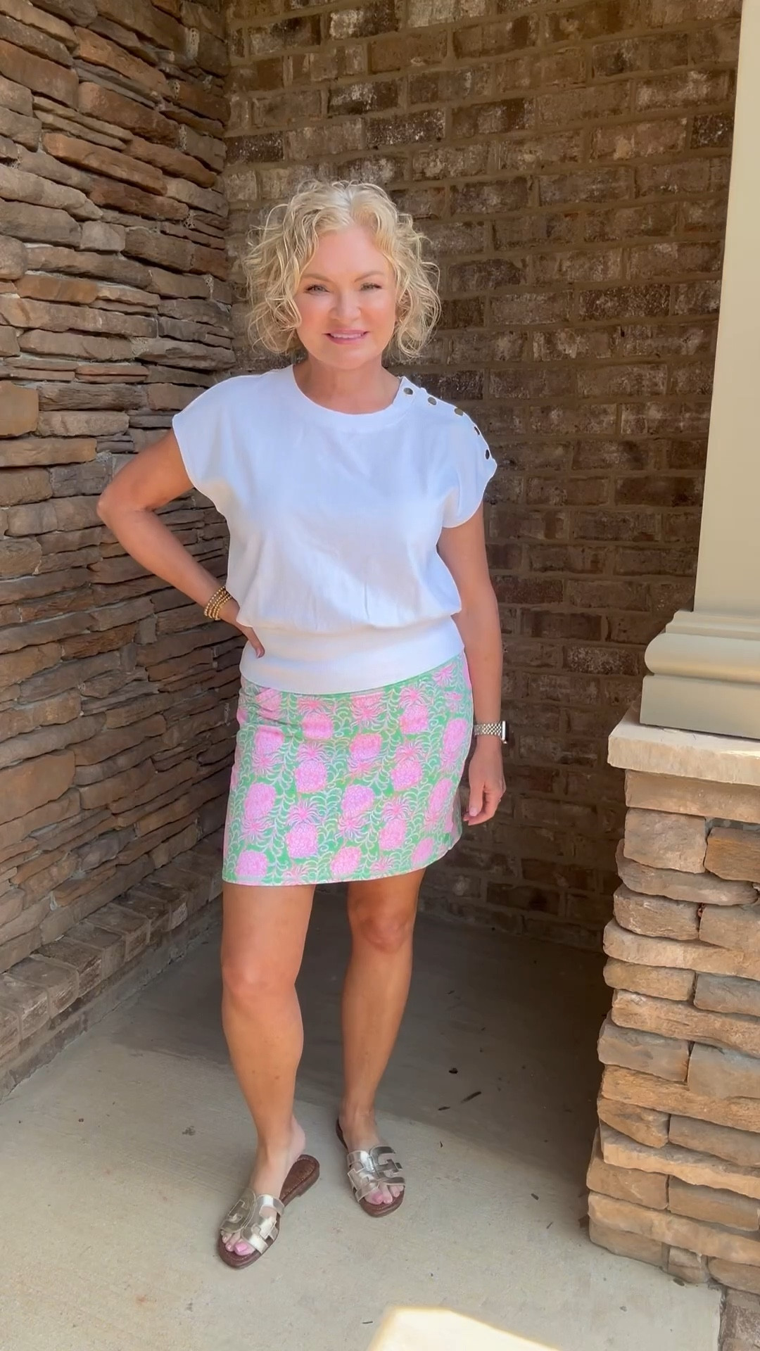 Two everyday summer outfits with this no-tuck top featuring gold button shoulder detail.  I’m wearing a size small top? 4 in the shorts and small skirt. 

No-tuck top
Summer outfits
Over 40
Petite fashion

#stylewithserena
#petitefashion
#midlifefashion
#fashionover40
#fashionover50
#notucktop

#LTKFindsUnder100 #LTKOver40 #LTKStyleTip