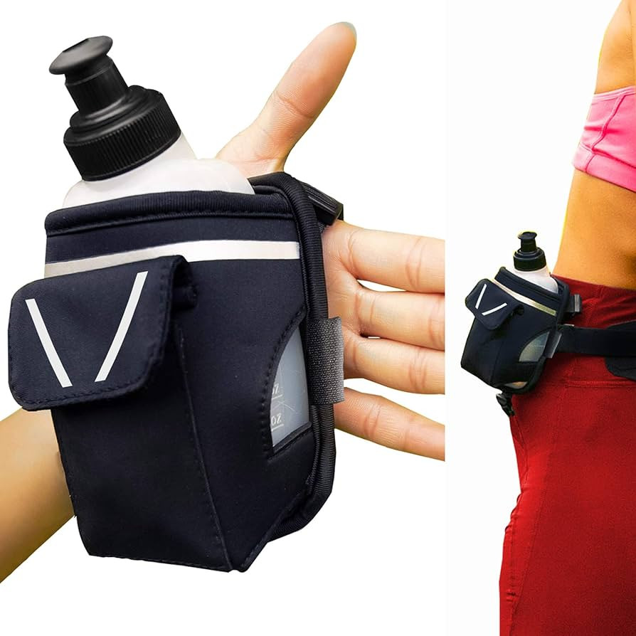 “2-in-1 Running Fun” - Handheld 12 Oz. Water Bottle & Belt Add-on - Straps Onto Your Hand or ... | Amazon (US)
