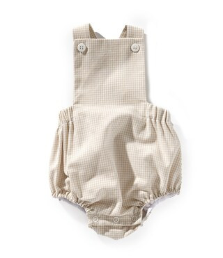 Edgehill Collection x Kristin Ellen Hockman Baby Boys Alfie Tan Gingham Sunsuit Bubble | Dillard'... | Dillard's
