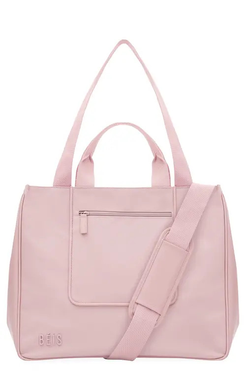 Béis The East/West Water Repellent Tote in Atlas Pink at Nordstrom | Nordstrom