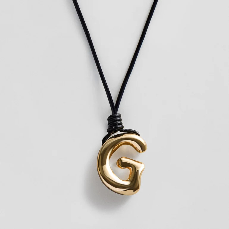 Cord Initial Necklace - Gold | BaubleBar