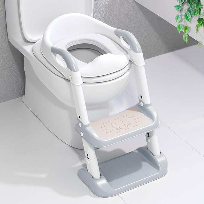 Meulife Potty Training Toilet Seat with Step Stool Ladder, Toddlers Potty Chair for Kids Boys Gir... | Amazon (US)