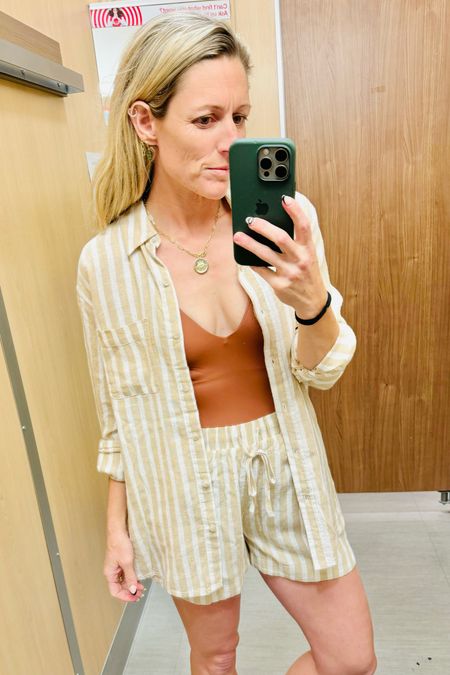 I can’t get enough of these matching striped linen, short and button-down sets for spring. Not to mention this one piece bathing suit is perfect for spring break or your next resort vacation.  Everything is under $50!

#Coverup #SwimSuit #Swim #Resortwear #SpringBreak #VacationOutfit #ResortOutfit #BeachOutfit #TargetStyle

#LTKSeasonal #LTKstyletip #LTKfindsunder50