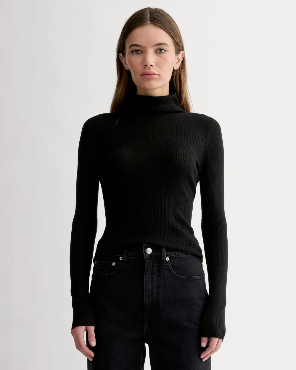 Everlane Turtleneck in Ultrasoft Merino Sweater | Black | Medium | Everlane