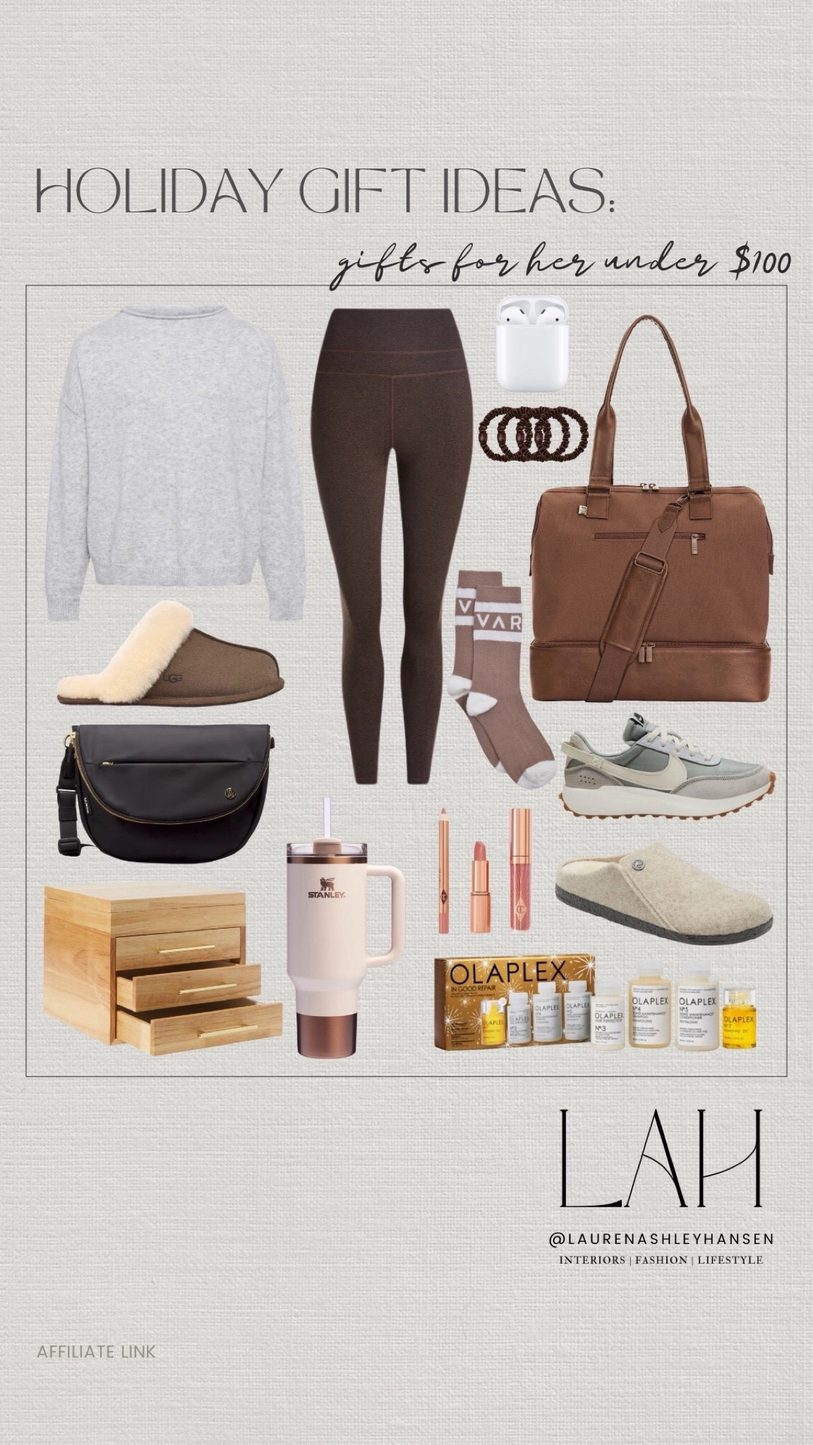 A curated gift guide for her all under $100!! Trending footwear, luggage essentials, cozy sweaters, beauty finds and more! 

#LTKHoliday #LTKGiftGuide #LTKStyleTip