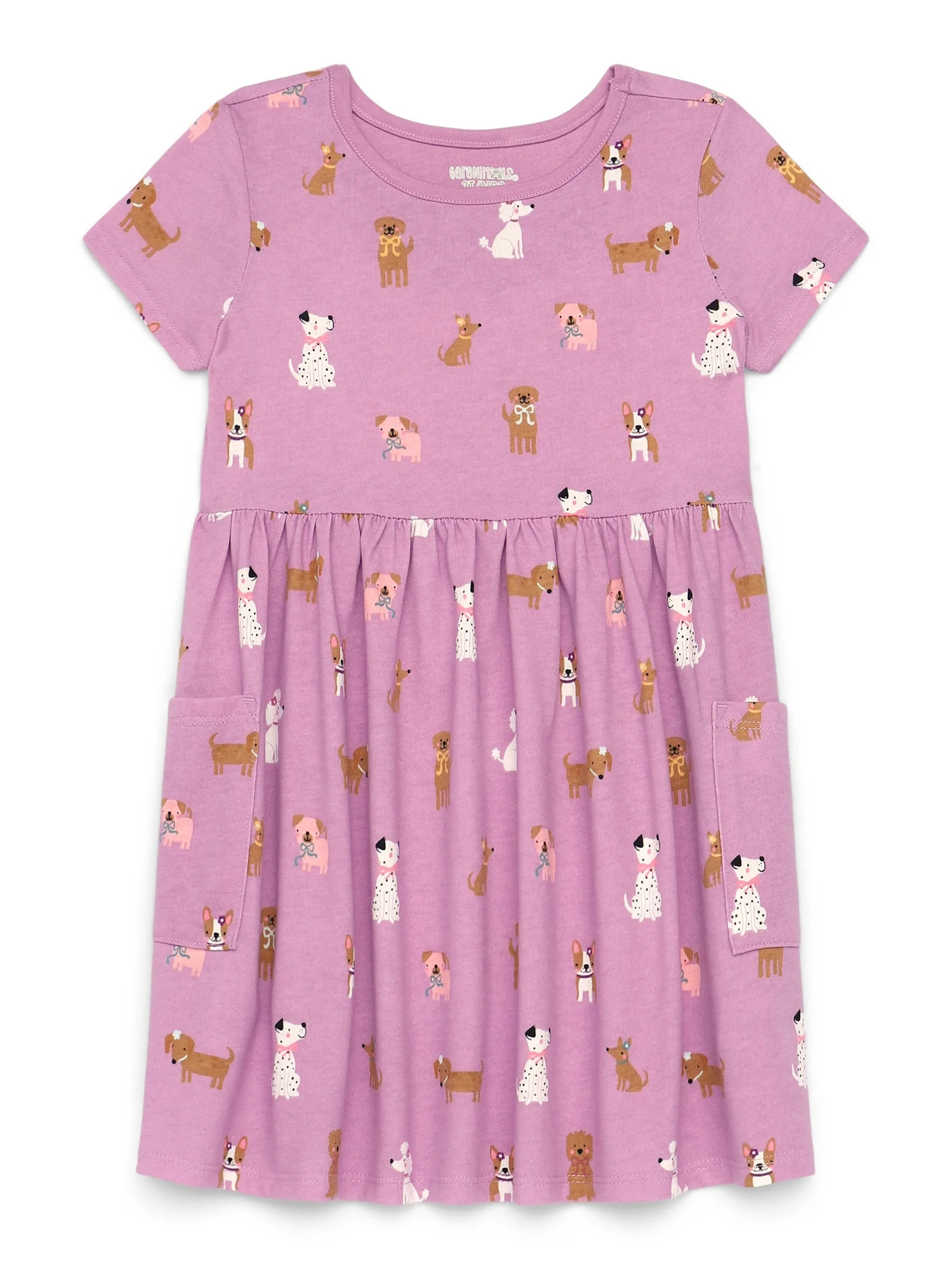 Garanimals Toddler Girl Short Sleeve Printed Dress with Patch Pockets, Sizes 18M-5T | Walmart (US)