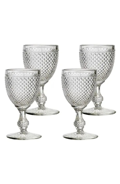 Vista Alegre Vista Alegre Bicos Set of 4 Glass Goblets in Clear at Nordstrom | Nordstrom