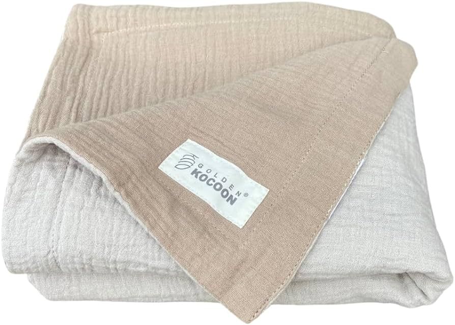 Golden Kocoon® - E M F Blanket - Organic Cotton Crepe Muslin, with Faraday Fabric Inside - 3 Lay... | Amazon (US)