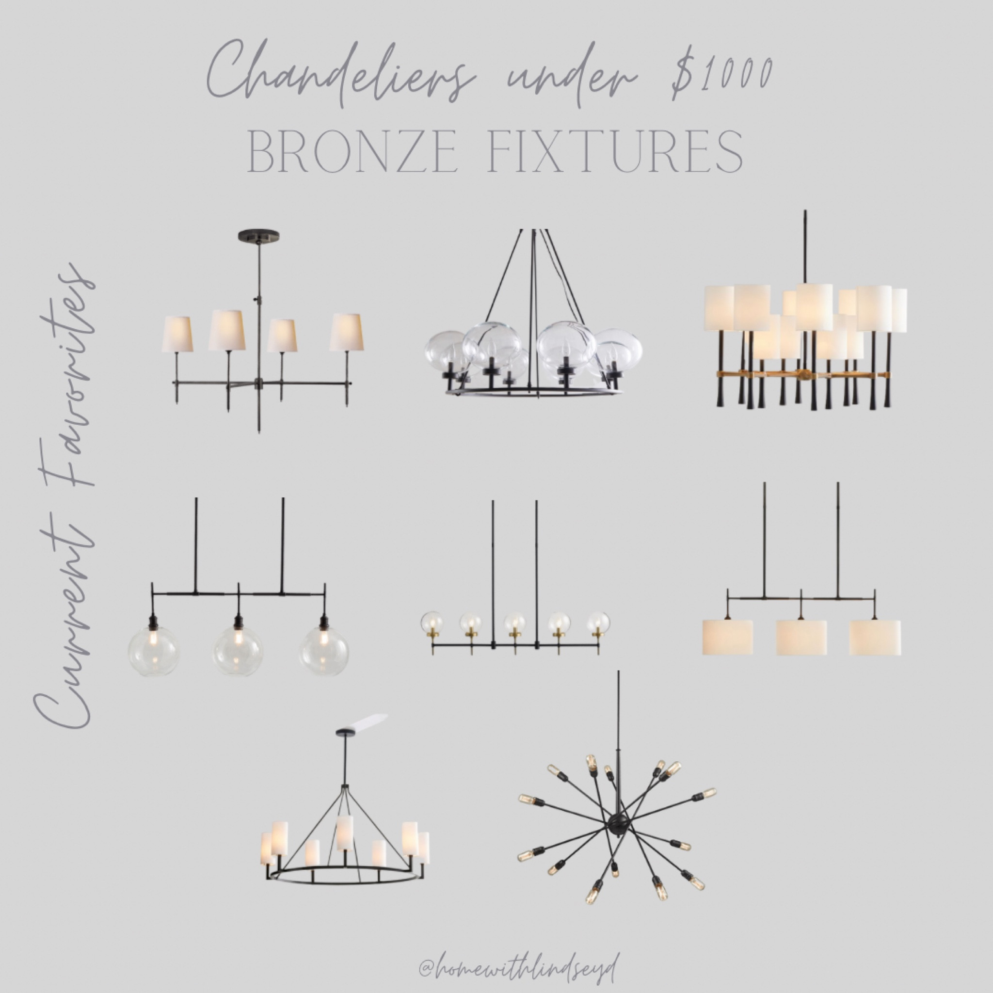 Chandelier Under $1000 | Bronze Fixtures

#LTKhome