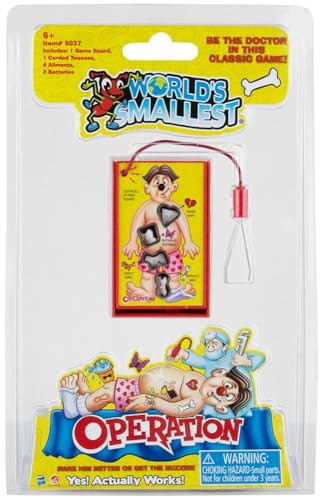 World’s Smallest Operation Board Game, 1 Pack, 1 Player, Operation Electronic Board Game Small Version, Family Games for Kids, Board Games for 1+ Player, Funny Games for Kids 8+, Kids Gifts | Amazon (US)