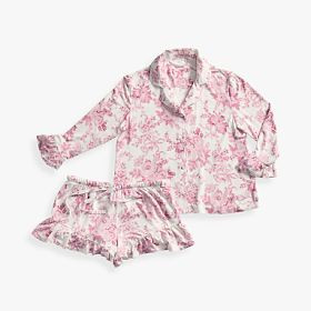 LoveShackFancy Garden Damask Ruffle Short Pajama Set | Pottery Barn Teen