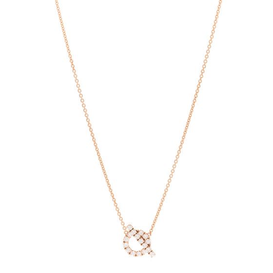 18K Rose Gold Diamond Finesse Pendant Necklace | FASHIONPHILE (US)