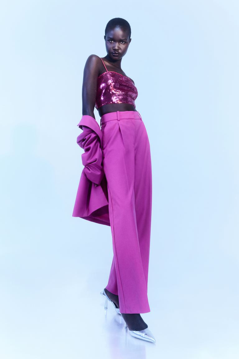 Dress Pants | Hot Pink Pants | Winter Pants | Winter Trousers Outfit | H&M (US + CA)