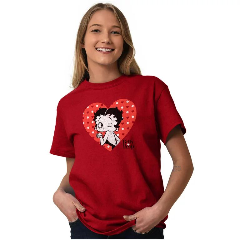 Vintage Ladies TShirts Tees T For Women Betty Boop Valentines Day Kisses Gift | Walmart (US)