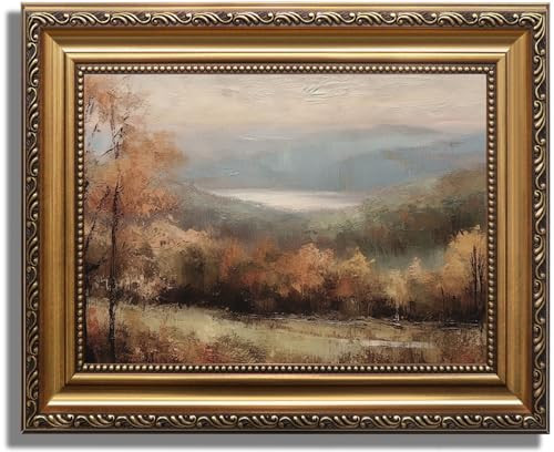 ASTRDECOR Framed Vintage Fall Landscape Canvas Art, Rustic Autumn Scenery Pictures, Farmhouse Wall Decor, Antique Vintage Wall Decor for Living Room & Bedroom - 9" x 12 | Amazon (US)