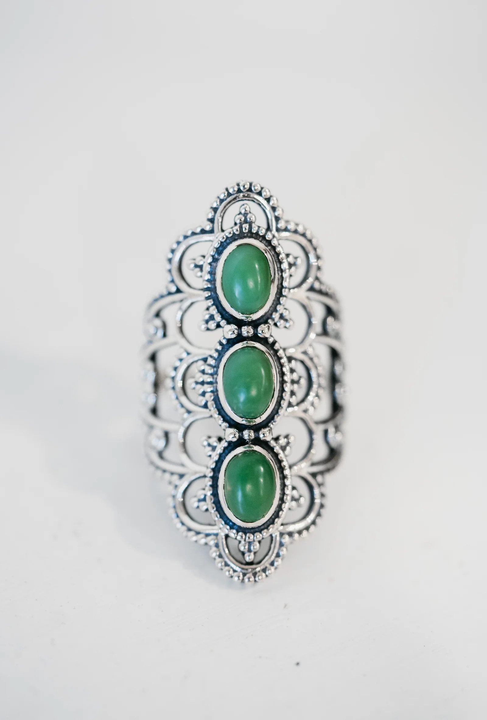 Elsha Ring | Chrysoprase | Goldie Lew Jewelry