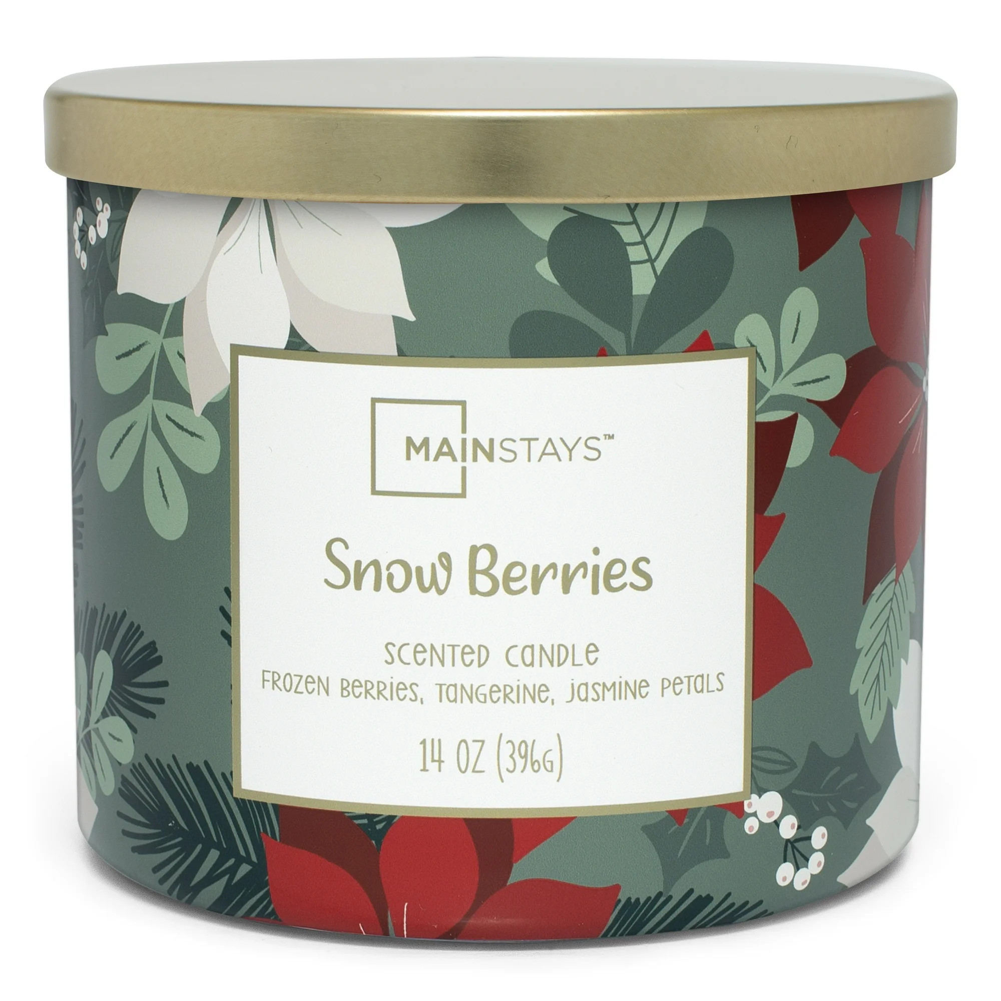 Mainstays 14oz 3-Wick Jar Candle, Snowberries | Walmart (US)