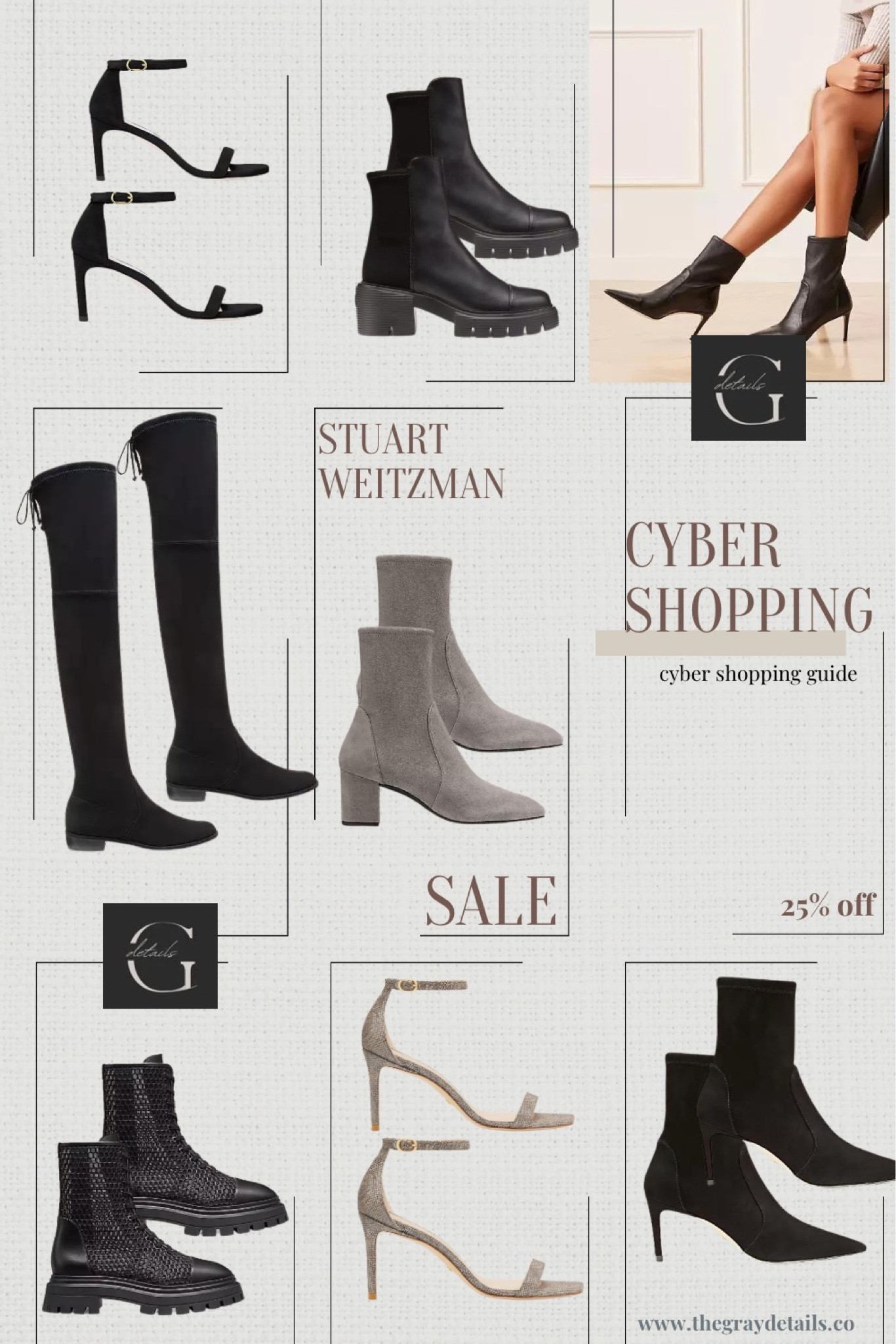 Stuart weitzman 25% off 

Over the knee boots
Suede boots
Shoe sale 
Wedding guest
Holiday outfit 

#LTKHoliday #LTKCyberWeek #LTKsalealert