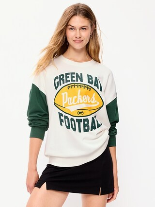 Green Bay Packers Oversized Fleece Sweatshirt for Women | Old Navy (US)