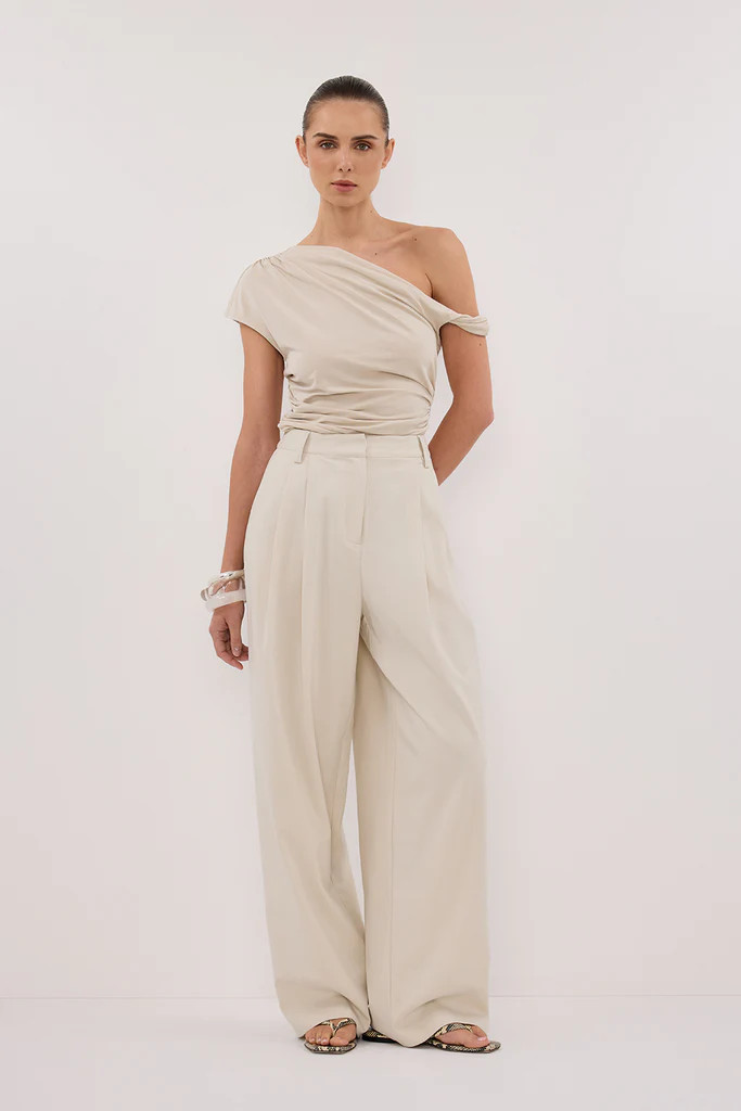 RIO OAT DRAPED TWIST KNIT TOP | DISSH