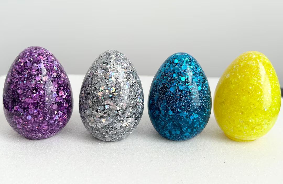 Resin EGGS Set of 4 Epoxy Colorful Shimmer Glitter Sparkle Handmade - Etsy Australia | Etsy (AU)