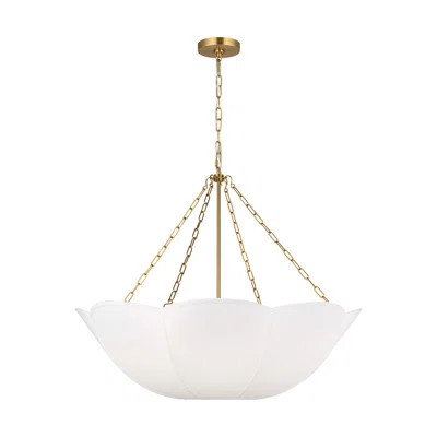 Alexa Hampton Stassi Dining Room Chandelier With White Linen Shade | Wayfair North America