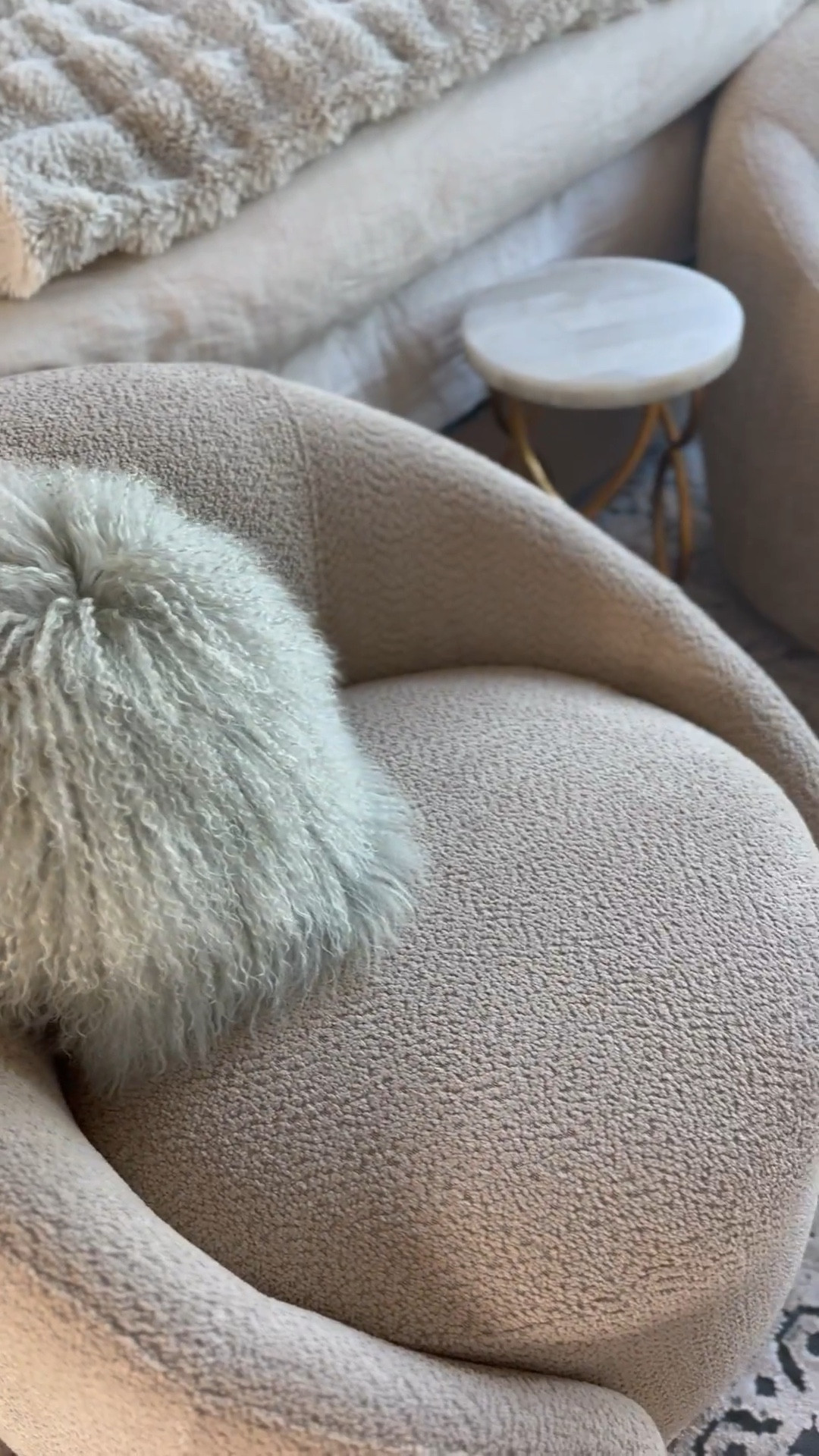 Love, love these chairs in my bedroom!  360 degree swivel and 5 stars rating!  Multiple color options. 
I added Mongolian lamb pillows and a faux fur throw. It’s all about comfort and style! The velvet comforter is GORGEOUS on this sleigh bed. Love the detailing on the side of the headboard of this California King.  My rug is 75% off right now!

#LTKHome #LTKStyleTip #LTKFamily