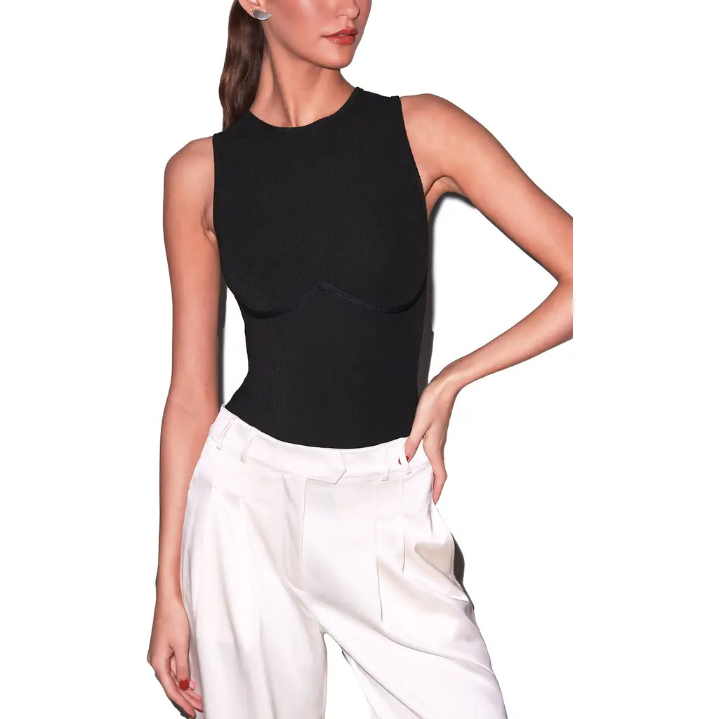 Fleur Du Mal Hourglass Rib Bodysuit in Black at Nordstrom, Size Medium | Nordstrom